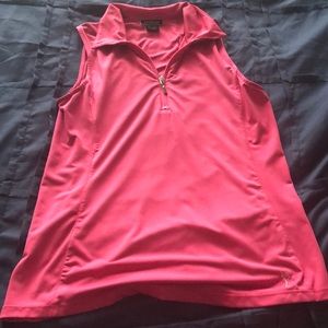 Golftini Vibrant Pink Zip Tank Top